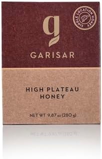 Garisar Premium Single Location High Plateau (+7000 FT) Honey | Pure Natural Honey Rich in Proline (over 500 ppm) | 9.87 Fl Oz (280 g) — (Pack of 1)