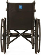 Medline Guardian K1 Basic Wheelchair with Full-Length Permanent arms and Swing-Away Leg Rests, 18"