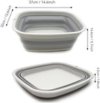 SAMMART 9.45L (2.5 Gallon) Collapsible Tub - Foldable Dish Tub - Portable Washing Basin - Space Saving Plastic Washtub (Grey, M)