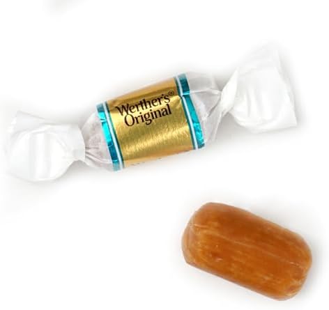 Werthers Original Salted Caramel Crème Soft Chewy Caramels, 1 Pound Bulk Bag, Individually Wrapped Werther Chewy Caramels, The Hampton Popcorn & Candy Company
