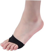 KOMBIUDA Gel Heel Pads with Anti-Slip Forefoot Support Silicone Half Cushions for High-Heeled Shoes Comfortable and for Walking and Dancing Black
