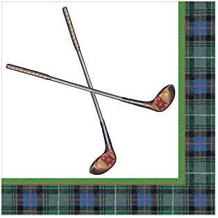 Caspari Golfing Paper Cocktail Napkins - 20 Per Package