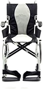 Karman S-2512 18 lbs Ultra Lightweight Ergonomic Wheelchair 18" Seat with Removable Footrest in Silver
