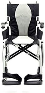 Karman S-2512 18 lbs Ultra Lightweight Ergonomic Wheelchair 18" Seat with Removable Footrest in Silver