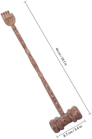 MAGICLULU Wooden Dual-use Massage Hammer 2pcs Set, Handheld Back Scraper and Body Massager for Muscle Relaxation and Stress Relief, Suitable for Neck, Shoulder, and Full Body Use
