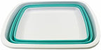 SAMMART 10L (2.6 Gallon) Collapsible Tub-Foldable Dish Tub-Portable Washing Basin-Space Saving Plastic Washtub (White/Sage Green)