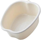 Ytterbium Foot Soaking Bath Basin, Large Massage Foot Soaking Tub, Plastic Home Spa Pedicure Bucket, Relaxation & Stress Relief, Suitable for Women & Men (White)