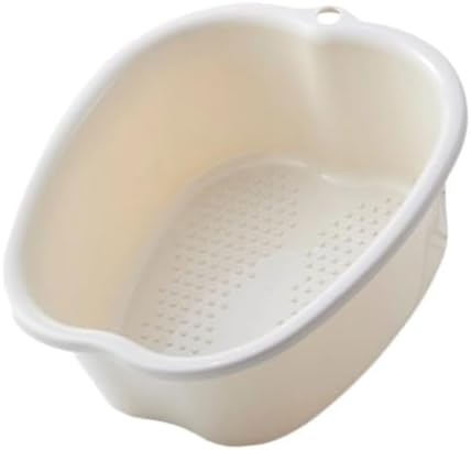 Ytterbium Foot Soaking Bath Basin, Large Massage Foot Soaking Tub, Plastic Home Spa Pedicure Bucket, Relaxation & Stress Relief, Suitable for Women & Men (White)