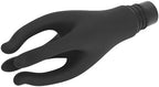 Fascia Massage Gun Head, Replaceable Head 4 Fingers Artifical Hand Silicone Fascia Adult Machines Attachments, Black Caliber 0.71‑0.75in
