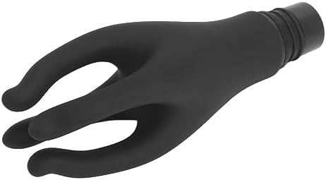 Fascia Massage Gun Head, Replaceable Head 4 Fingers Artifical Hand Silicone Fascia Adult Machines Attachments, Black Caliber 0.71‑0.75in
