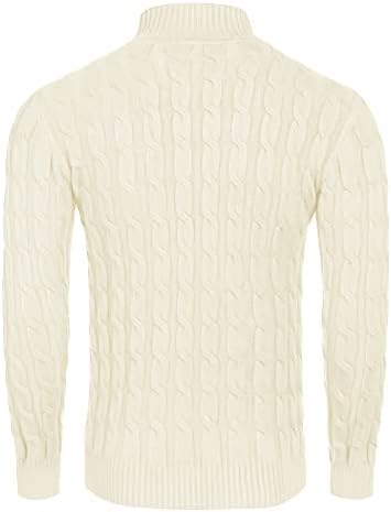 COOFANDY Men's Slim Fit Turtleneck Sweater Casual Twisted Knitted Pullover Sweaters
