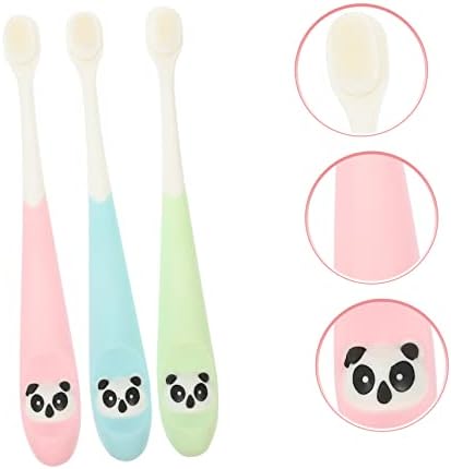 Beaupretty 3Pcs Toothbrush Ergonomic Handle Soft Bristles Comfortable Grip Cartoon Design for Daily Teeth Cleaning Random Color