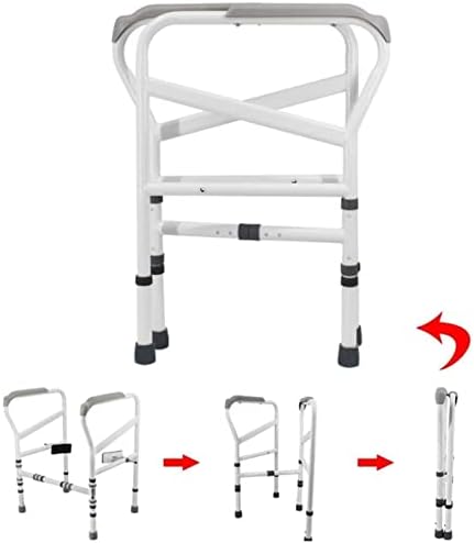 Adjustable Toilet Surround Frame, Comfort Safety Grab Rail, Foldable with Non-Slip Suction Cup Toilet Safety Frame Punch-Free Anti-Rollover, for Elderly/Disabled