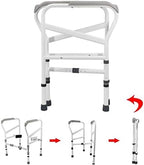 Adjustable Toilet Surround Frame, Comfort Safety Grab Rail, Foldable with Non-Slip Suction Cup Toilet Safety Frame Punch-Free Anti-Rollover, for Elderly/Disabled