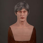 EQAIWUJIE Silicone Realistic Old Man Face Silicone for Cosplay Halloween Handmade Costumes