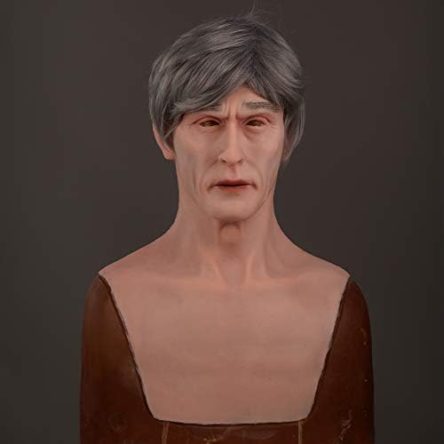 EQAIWUJIE Silicone Realistic Old Man Face Silicone for Cosplay Halloween Handmade Costumes