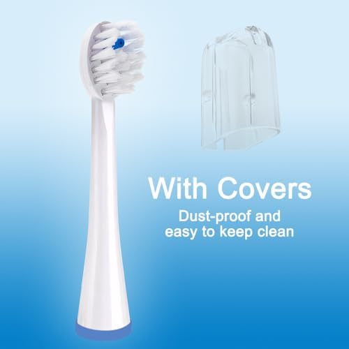 Replacement Toothbrush Heads for Waterpik Sonic Fusion 2.0,Compatible with All Waterpik Sonic Fusion Models(SF-01,SF-02,SF-03,SF-04 Series), Compact,with Covers,4 Count, White