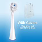 Replacement Toothbrush Heads for Waterpik Sonic Fusion 2.0,Compatible with All Waterpik Sonic Fusion Models(SF-01,SF-02,SF-03,SF-04 Series), Compact,with Covers,4 Count, White