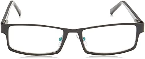 Foster Grant Men's Sawyer Multifocus Rectangular Reading Glasses, Black/Transparent, 54 mm + 1