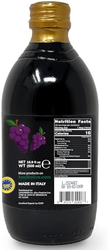 Food To Live Organic Balsamic Vinegar of Modena, 500 ml – Italian, Unfiltered, Unpasteurized, Aceto Balsamico di Modena IGP, Non-GMO, Vegan (Pack of 3)