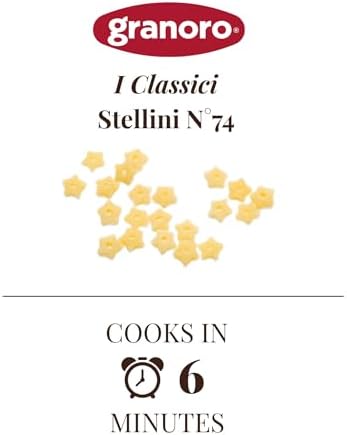 Granoro I Classici Stelline #74 - Star Pasta for Soups, Italian Durum-Wheat, Non-GMO, Vegan, 1 lb Bags (Pack of 2)