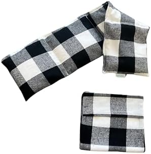 Microwavable Heating Pad with Washable Bag (Black Plaid w/Bag)
