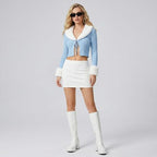 LanreyTaley Elastic Women Knee High Boots Platform Chunky Heel Tall Boots Suede Dress Boots Side Zipper Stretch Boots Fall