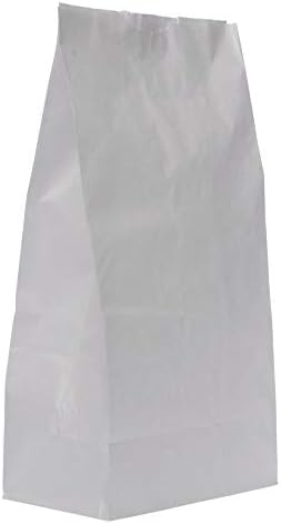 8# White Kraft Paper Bag - 6 1/8"L x 4"D x 12 3/8"H (Case of 2000) Versatile and Sturdy Paper Bag for Commercial and Home Use