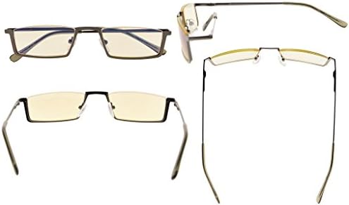 Eyekepper Quality Spring Hinges Half-Rim Computer Readers Reading Glasses (Yellow Lens, +3.50)