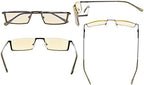 Eyekepper Quality Spring Hinges Half-Rim Computer Readers Reading Glasses (Yellow Lens, +3.50)