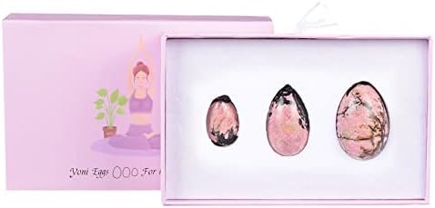 Natural Rose Quartz Yoni Egg Set Drilled Jade Eggs Women Kegel Exerciser Crystal Balls Massage Stone,Rhodonite