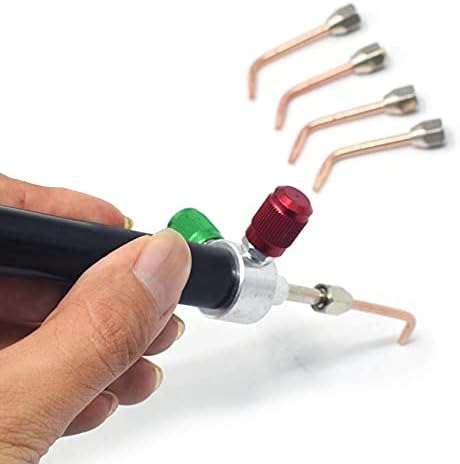 Mini Oxygen Torch Kit, Micro Oxygen Acetylene/Butane Gas Welding Torch with 5pc Tips for Jewelry Repair