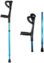 Lightweight Foldable Forearm Crutch, Aluminum Walking Stick,Height Adjustable, Ergonomic Handle with Comfortable Grip 2ZG-02BM (Blue)