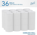 Scott Professional Essential Coreless High-Capacity Standard Roll Toilet Paper, Bulk (04007), 2-Ply, White (36 Rolls of 1,000 Sheets, 36,000 Sheet Total)
