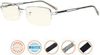 CessBlu Half-Rim Blue Light Filter Glasses Anti Screen Glare UV Rays for Men Women Reading Computer