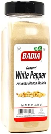 Badia Ground White Pepper, 16 oz – Smooth, Mellow Heat and Delicate Flavor for Light Sauces, Soups, Poultry and Seafood