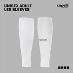 Capelli Sport Compression Calf Leg Sleeve for Football, Basketball, Soccer and Cycling, White, Small/Medium