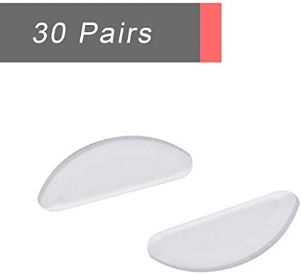 NEPAK 30 Pairs Eyeglass Nose Pads,Eye Glasses Nose Pads Non Slip,Silicone Nosepads for Glasses, Sunglasses, and Eye Wear(Clear,1mm)
