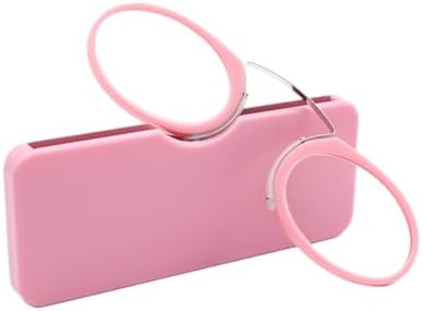 Mini Armless Reading Glasses for Men Women Slim Thin Clip on Nose Readers with Small Portable Case