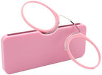 Mini Armless Reading Glasses for Men Women Slim Thin Clip on Nose Readers with Small Portable Case