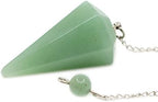 Justinstones Natural Aventurine Gemstone Hexagonal Pointed Reiki Chakra Pendant Pendulum