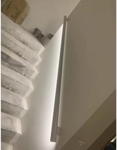 Aluminum Handrail with Light LED Stair Handrail Grab Bar Wall Mounted Handrail Safety Hand Rail Indoor Outdoor Stair Hand Railing(White,59"/1.5m)