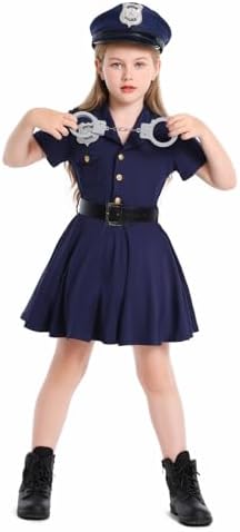 Dress Up Police Officer Costume Kids Cop Uniform for Girls