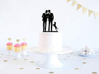 YzYbuaego Same Sex Gay Wedding Cake Topper - Mr and Mr Wedding Cake Topper - Black Acrylic - 4.4 x 6.7 Inches - Wedding/Anniversary/Birthday Cake Decor