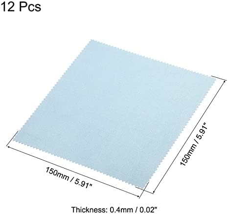PATIKIL Eyeglass Microfiber Cleaning Cloth 6"x6", 12 Pack Glasses Cleaning Cloth Soft Suede Wipe Screen Cloth for Camera Lens Eyeglasses Screens in Individual Vinyl Pouch, Blue