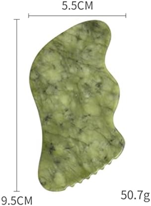 KOMBIUDA 1pc Jade Stone Scraping Massage Board for Men and Women Natural Gua Tool for Muscle Relief Facial Circulation and Relaxation and Easy to Carry for Daily Use