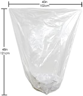 TYPLASTICS 40-45 Gallon Clear Trash Can Liners - 40" x 48" – High Density Garbage Bags - Case of 250 – Multipurpose for Office, Outdoor, Recycling, Industrial and Commercial
