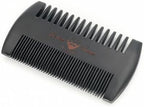 Black Wooden Beard Comb with Case for Men, Men's Wood Pocket Comb for Beards & Mustaches & Hair, Black Skull Design