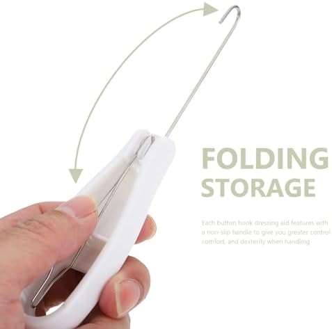 Zipper Puller Button Hook Button Tool Snap Fastener Tool Helper Zipper Dressing Aid Pulling Hook Foldable Clasp Fixed Buckle