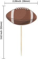 36Pcs American Football Cupcake Toppers Rugby Ball Cupcake Decorations Sport Ball Cupcake Toothpicks for Football Themed Baby Shower Kids Birthday Party Cake Decorations